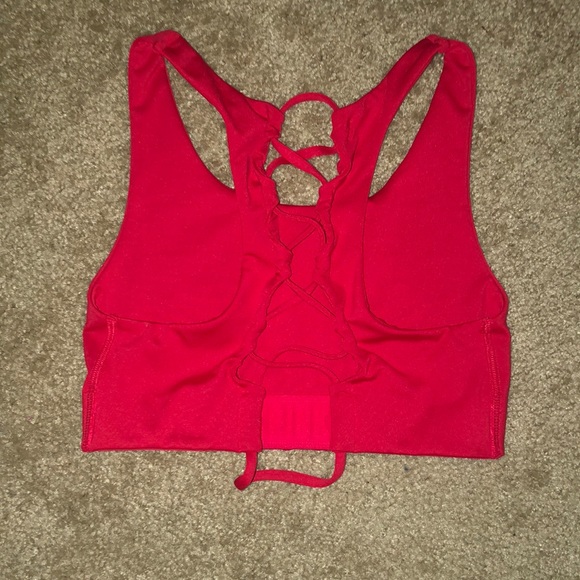 DONATED! PINK tied up back sports bra - Picture 3 of 10